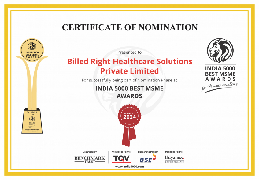 Billed Right Healthcare Solutions Private Limited Certificate