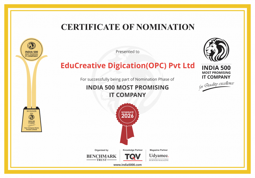 EduCreative Digication(OPC) Pvt Ltd Certificate