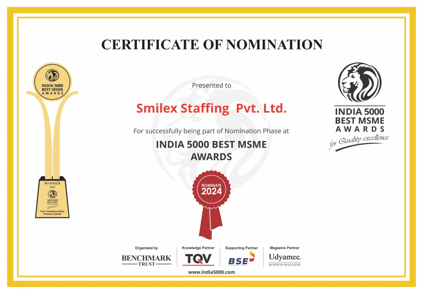 Smilex Staffing  Pvt. Ltd. Certificate