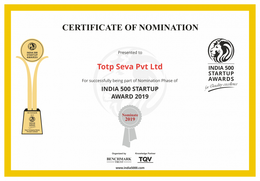 Totp Seva Pvt Ltd Certificate
